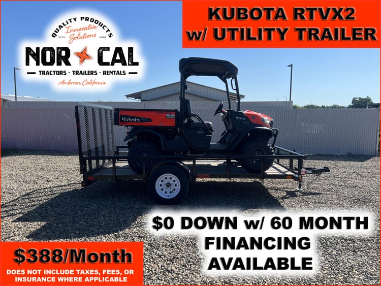 Kubota RTV-X2 + 12′ Utility Trailer Package Deal